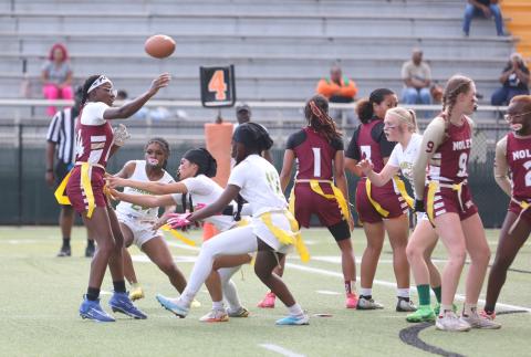 Florida High quarterback Danielle White throws under pressure from the Suwannee defense during the Region 1-1A semifinals on Monday night. (PAUL BUCHANAN/Lake City Reporter)