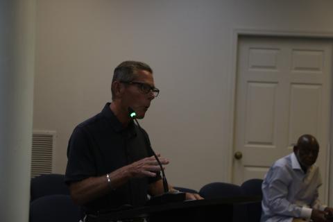 Lake City resident George Hudson speaks to the Lake City Council at its Monday meeting. (MORGAN MCMULLEN/Lake City Reporter)