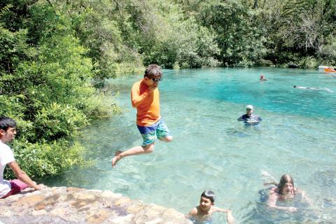 Dariel Garcia leaps into water at Ichetucknee Springs State Park several years ago. A bill passed by the Florida House of Representatives on Friday would eliminate local Tourist Development Councils and allow tourism tax funding to be used for any public purpose. (FILE)