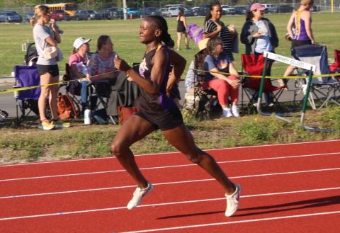 Columbia runner J'Liyn Smith won the girls 400m at the Suwannee Mini Meet #2 on Tuesday. (COURTESY)