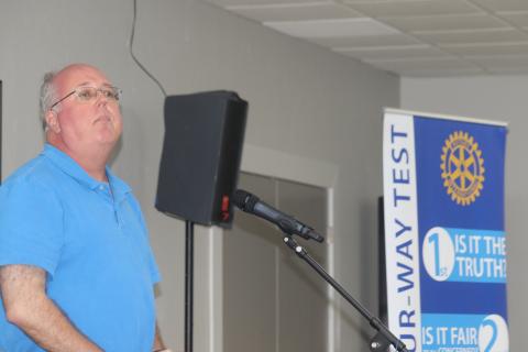 Columbia County Emergency Management Director Shayne Morgan updated the Rotary Club of Lake City on Thursday about this year’s hurricane season, which is expected to be above normal. (TONY BRITT/Lake City Reporter)