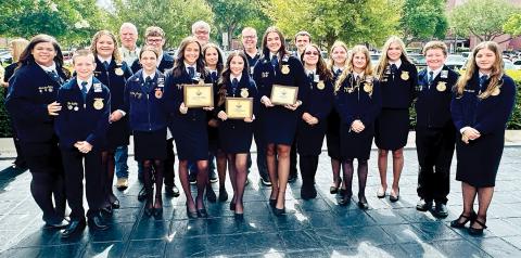 Fort White’s FFA chapter was named one of ‘Florida’s Finest’ as well as winning the ‘Premier Chapter’ and a Supervised Agricultural Experience Award at last week’s 97th Florida FFA State Convention in Orlando. (COURTESY)