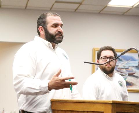 Live Oak Community Redevelopment Agency Director Nicholas Frigiola said allowing staff to greenlight the start of projects within the district would streamline the process. CRA Assistant Christian Dixon looks on. (JAMIE WACHTER/Lake City Reporter)