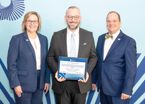 Lake City-Columbia County Chamber of Commerce Executive Director Joey O’Hern (middle) recently completed the Institute for Organization Management. (COURTESY)