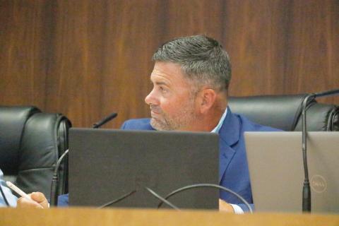 Live Oak City Council President Matt Campbell received silence from the rest of the council when he asked if there was interest in a workshop to discuss merging the city and county fire departments. (JAMIE WACHTER/Lake City Reporter)