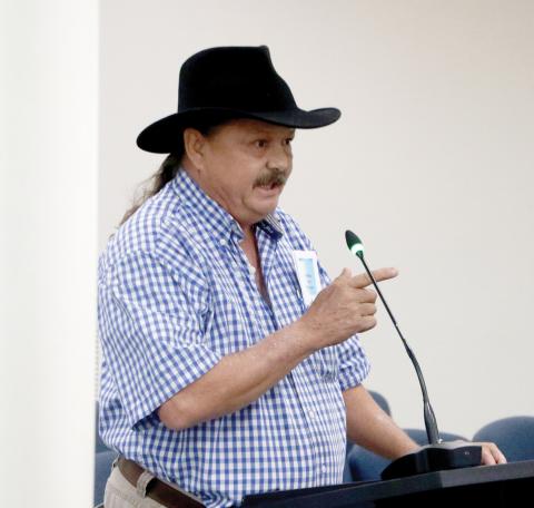 H. Shawn Holmgren threatened legal action during his public comments Monday. (MORGAN MCMULLEN/Lake City Reporter)