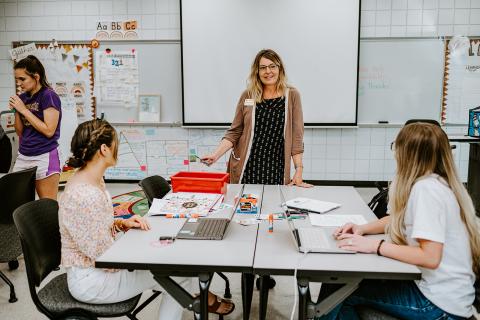 Elizabeth Carroll, FGC associate dean of liberal arts and sciences, teaches a class of Florida Gateway College Elementary Education students. (COURTESY FLORIDA GATEWAY COLLEGE)