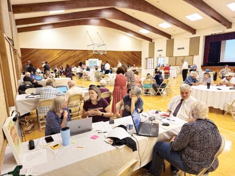 Attendees at a previous year’s Family History Fair at the Church of Jesus Christ of Latter-Day Saints’ Lake City Stake. The church is hosting the event again Saturday to help people learn about their genealogy. (COURTESY)