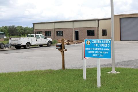 The new Columbia County Fire Station 51 on Lake Jeffery Road is anticipated to be ready to open in August. The site-built building replaces a mobile home at the station site and will also provide a new administrative headquarters. (TONY BRITT/Lake City Reporter)