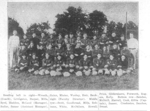 A picture of the 1927 Suwannee High football team, the second in the program’s history and the first to win a game. This year will be the 100th season for SHS football and the school is planning a centennial celebration Aug. 8. (COURTESY)