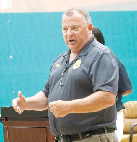 Lake City Police Chief Gerald Butler said Saturday in a town hall meeting that the FLOCK gunshot detection system is working well in reducing gunfire incidents in the city. (JAMIE WACHTER/Lake City Reporter)