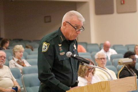 Sheriff Wallace Kitchings told the Columbia County Commission that his agency is at critical staffing levels and a significant raise for his employees is needed. (JAMIE WACHTER/Lake City Reporter)