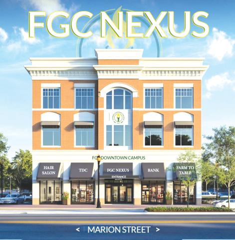 A rendering shows off a proposed Florida Gateway College downtown campus building. (COURTESY FLORIDA GATEWAY COLLEGE)