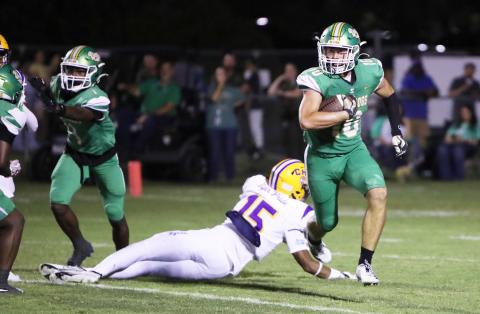 Suwannee receiver Koy Frier returns a kickoff against Columbia on Friday. (BRENT KUYKENDALL/Lake City Reporter)