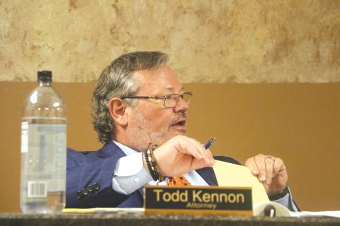 Lake Shore Hospital Authority Attorney Todd Kennon said Lake City Attorney Clay Martin was satisfied with the latest language in an agreement to have Meridian Healthcare occupy the main hospital building on the Lake Shore campus. (MORGAN MCMULLEN/Lake City Reporter)