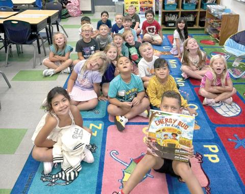 Students in Rosa Davis’s class at Suwannee Riverside Elementary have been reading ‘The Energy Bus for Kids’ this week for the start of the school year. (COURTESY SUWANNEE RIVERSIDE ELEMENTARY)