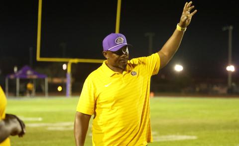 Columbia coach Brian Allen won his 100th game on Friday when the Tigers defeated Trinity Christian 27-20. (PAUL BUCHANAN/Lake City Reporter)