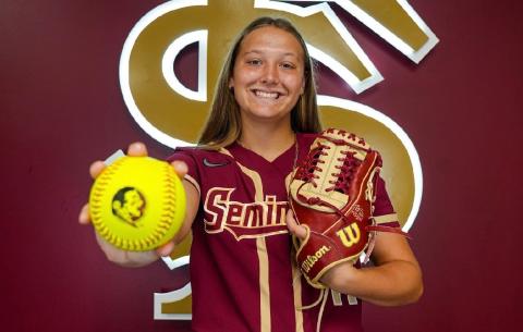 Branford pitcher Harleigh Price committed to Florida State during her official visit on Saturday. (COURTESY)