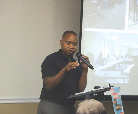 Florida Voices for Health Executive Director Scott Darius asked for resident feedback during Monday’s forum on rural healthcare. (MORGAN MCMULLEN/Lake City Reporter)