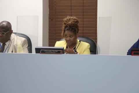 Lake City Councilwoman Chevella Young called out the City Clerk’s office during Wednesday’s budget talks for a lack of help given to other departments. (MORGAN MCMULLEN/Lake City Reporter)