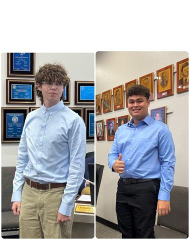 Suwannee junior Cooper Williams (left) and Branford senior Jon Weisner are the schools’ student ambassadors at the Suwannee County School Board meetings. (PHOTOS COURTESY SUWANNEE COUNTY SCHOOL DISTRICT)