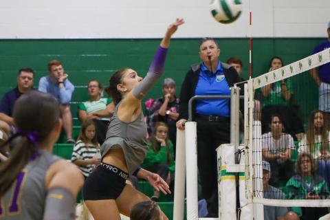 Columbia hitter Sinei Wood fires a shot against Suwannee on Thursday. (BRENT KUYKENDALL/Lake City Reporter)