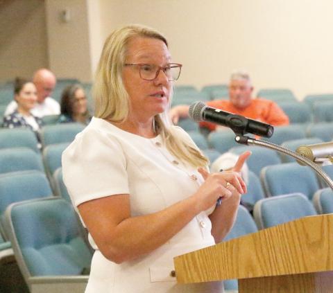 Blair Knighting with Kimley-Horn said if the county desired to change signs to provide notice for future zoning or comprehensive plan changes, some governments color code them based on the requested change. (JAMIE WACHTER/Lake City Reporter)