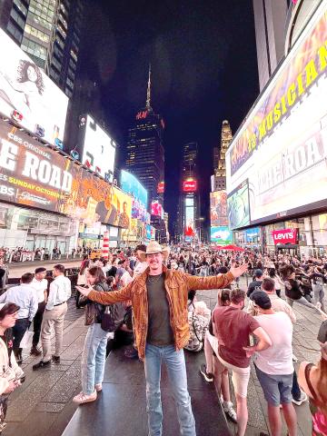 Lake City native Adam Sanders stands in New York as part of a promotional visit for the CBS reality show, ‘The Road,’ which features Sanders and other up-and-coming country musicians. (COURTESY)