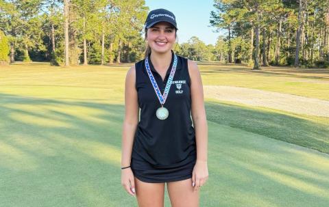 Suwannee golfer Ryan Donaldson punched her fifth-career ticket to the state tournament after tying for third at the Region 1-2A Tournament on Tuesday. (COURTESY)