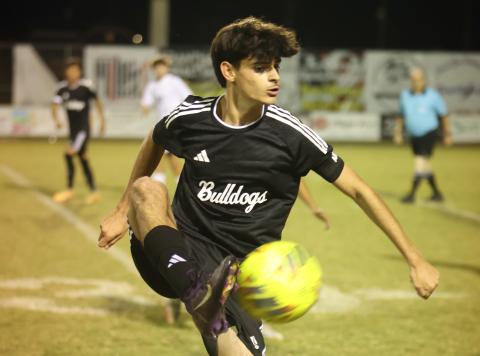 Suwannee's Rember Alonso gathers possession against Columbia on Nov. 5. (PAUL BUCHANAN/Lake City Reporter)