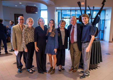 Jennifer Page (third from left), the ninth president of North Florida College, is pictured with her family at the No. 18 investiture ceremony at the college’s Van H. Priest Auditorium. (COURTESY)
