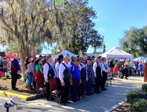 Wreaths were laid Saturday for those who served in the Army, Marine Corps, Navy, Air Force, Coast Guard, Merchant Marines and Space Force. (COURTESY)