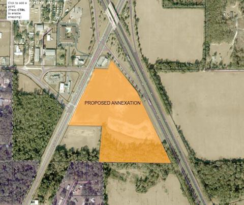 The 26.62-acre Cornerstone Crossing at 47 parcel is located at the Interstate 75 and State Road 47 interchange. (COURTESY CITY OF LAKE CITY)