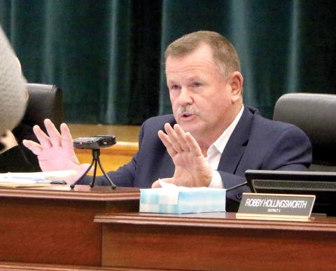 Columbia County Commission Chairman Tim Murphy wanted clarification on how a grant extension was needed due to a set of late drawings on improvements at Richardson Community Center. (MORGAN MCMULLEN/Lake City Reporter)