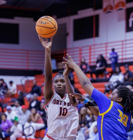Fort White forward Jahlaya Wilson shoots against Newberry on Dec. 19. (JACK HOWDESHELL/Lake City Reporter)