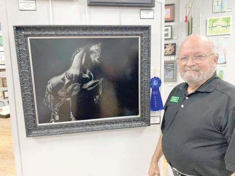 Benjamin Ragland won the drawing portion of the Gateway Art Gallery and Art League of North Florida’s member art show with his pen and ink work, ‘Leonardo’s Horse.’ (COURTESY GATEWAY ART GALLERY)