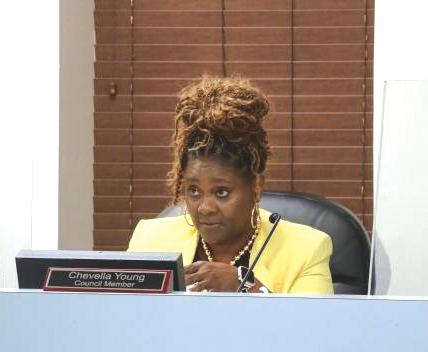 Lake City Councilwoman Chevella Young voted with fellow councilor James Carter and Columbia County Commissioner Rocky Ford in voting against a feasibility study on merging fire departments. (FILE)