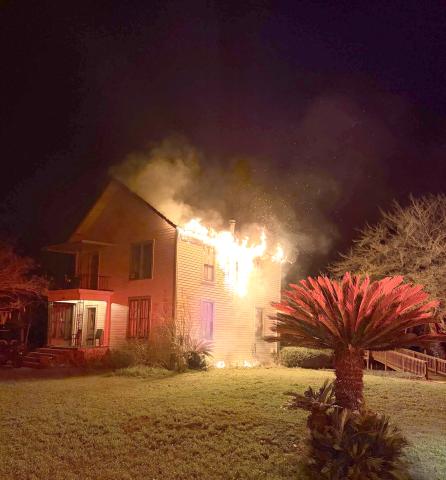 A home off SE Buck Glen sustained significant damage from a fire Monday night that appeared to start from chimney issues. (COURTESY COLUMBIA COUNTY FIRE RESCUE)