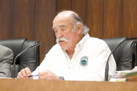 Live Oak City Manager Larry Sessions addresses the council on Tuesday night. The council has not fully completed its annual performance review of Sessions. (JAMIE WACHTER/Lake City Reporter)