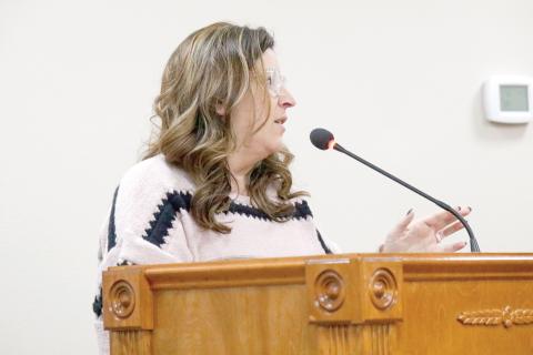 Suwannee County Emergency Management Director Heather Henderson-Scheu told the County Commission on Tuesday that the Local Mitigation Strategy plan was required in order to obtain mitigation grant funding. (JAMIE WACHTER/Lake City Reporter)