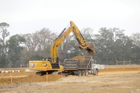 Anderson Columbia is progressing ‘ahead of schedule’ on constructing a new quadrant road for the new Busy Bee in Ellisville. (TONY BRITT/Lake City Reporter)