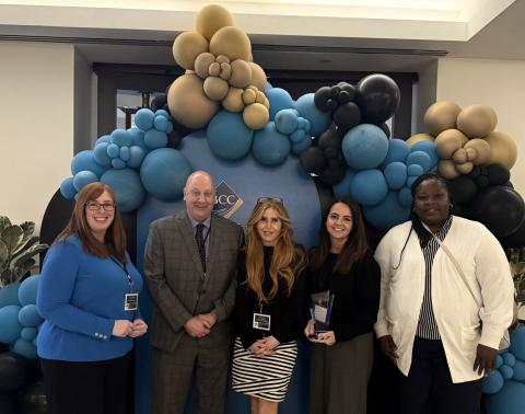 Florida Gateway College was a finalist for a Bellwether Award for the first time. Receiving the recognition in San Antonio were Christine Boatright, Dean of Institutional Effectiveness & Academic Success (from left); Dr. Lawrence Barrett, FGC President; Julie Cannon, Executive Director of Admissions & Dual Enrollment; Kacey Mimbs, VP of Student Services; and Shawana Wilson, Admissions Counselor. (COURTESY)
