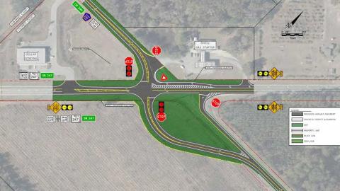 The proposed intersection improvements for the State Road 247 and County Road 240 crossing in southwestern Columbia County. (COURTESY)