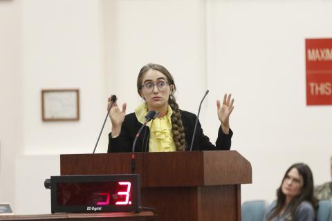Hailey Hall, a geologist from Suwannee County, said the problem with the Water First North Florida project is it would turn the Suwannee Valley into a ‘dumping ground’ for waste from Jacksonville. (JAMIE WACHTER/Lake City Reporter)