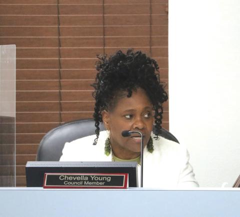 Councilwoman Chevella Young said using money from the Mariah Fund for playground repairs was a “smart move.” (MORGAN MCMULLEN/Lake City Reporter)