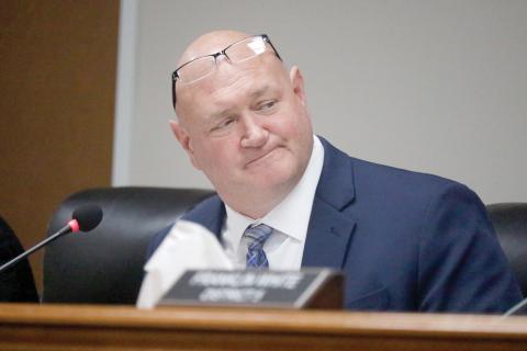 Suwannee County Commissioner Don Hale gauged the interest of the other board members Tuesday night in sending a letter opposing Water First North Florida to the Suwannee River Water Management District. (JAMIE WACHTER/Lake City Reporter)
