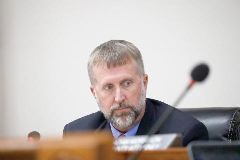 Suwannee County Commissioner Travis Land said he was leery of committing to use $7 million of reserves toward completing the wastewater treatment plant at the Catalyst Site, seeking to use a line of credit to help instead. (JAMIE WACHTER/Lake City Reporter)