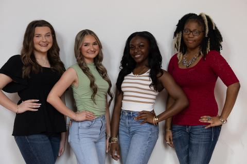 2026 Miss Columbia High School Pageant contestants are Corley Wilder (from left), Chloe Tedder, Brook’Lynn Johnson and Tikeria Bryant. (COURTESY)