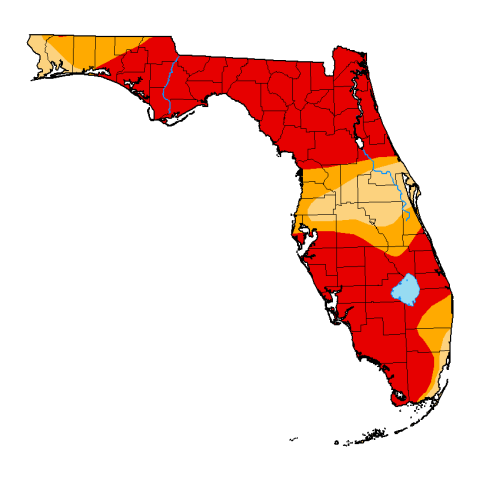 The entire Suwannee River Water Management District, and most of Florida, is experiencing extreme drought, according to the U.S. Drought Monitor’s most recent report. (COURTESY)