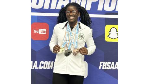 Suwannee state champion Brianna Stephens-Woods is the LCR’s Girls Weightlifter of the Year. (COURTESY)